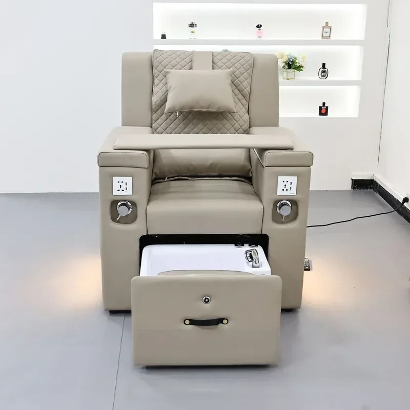 Electric Foot Massage Chair with Ambient Light for Manicure Pedicure Eyelash Spa Therapy Sofa Recliner