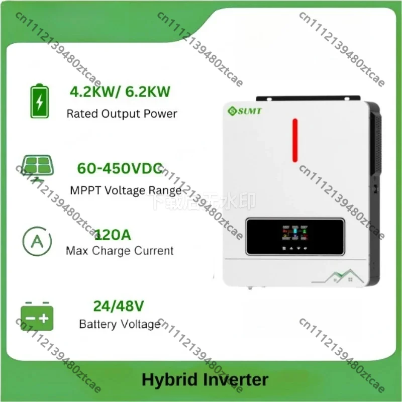 4.2kW 6.2kW 10.2kW Dual Output Hybrid Solar Inverter On/Off-Grid Dual PV MPPT Controller
