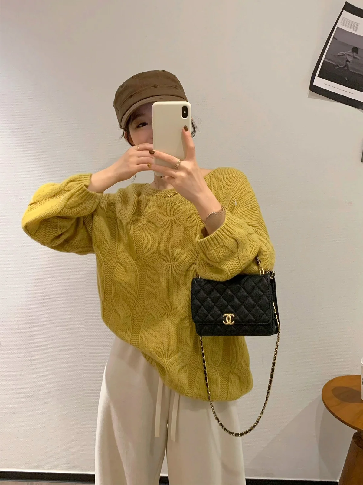 

Love Devil Fi Women's Knitted Sweater round Ne Long Sve Hollow out Pure Color Autumn Winter New Sle Warm Thiened C...