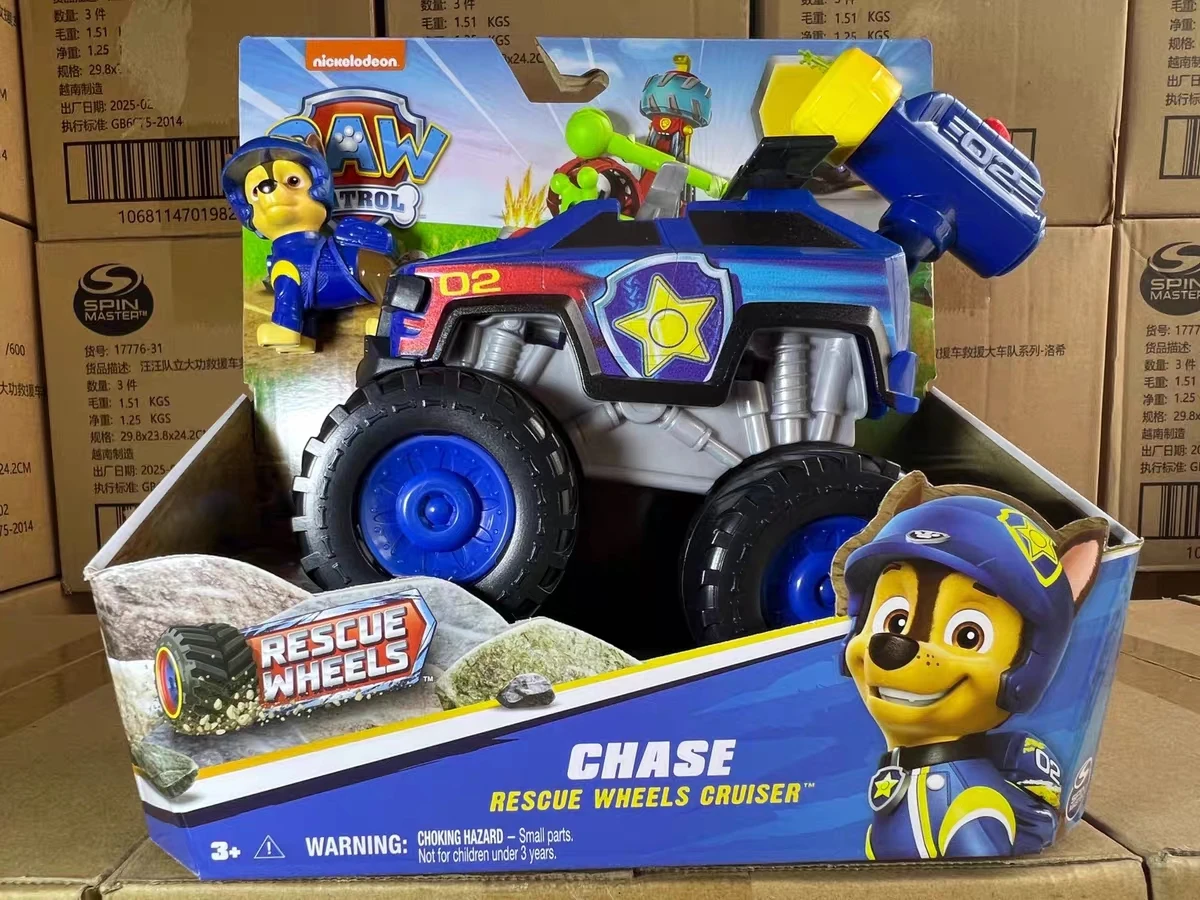 Original Paw Patrol Rettungsfahrzeuge Chase Marshall Rocky Roxi Skye Boomer Zuma Rubble Spielzeugfahrzeug mit Sammelfigur – Detail 6