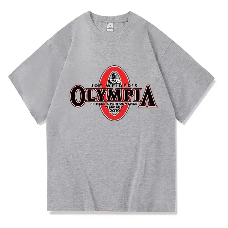 Summer OLYMPIA Printed Men's Gym Cotton T-shirt Women's Casual O-neck Basic T-shirt High Quality Classic Oversize Tops Clothing