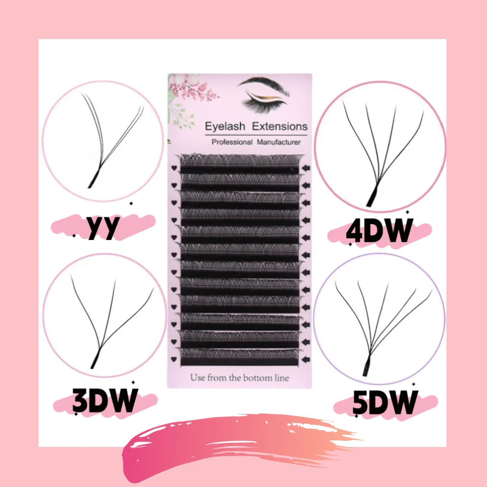 MARIA YY/ 3D/4D/5D/6D W Shape Lashes  Premade  Volume Eyelashes Extension Soft  Easily Grafting Private Label Wholesal