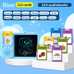 2 in 1 Talking Flash Cards Early Toys Preschool Learning Reading Machine LCD Drawing Board Graffiti Sketchpad Toys Montessori