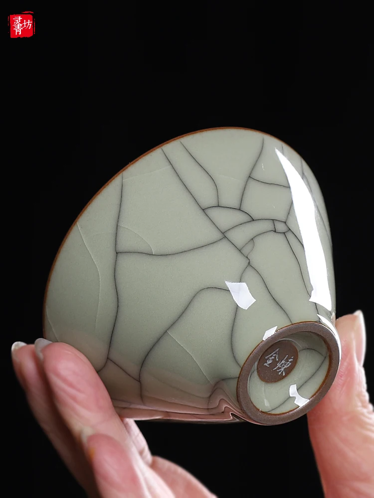 

Элитная керамическая чашка для чая Гунфу ручной работы, персональная чайная чаша в китайском стиле, ретро-дизайн, одиночная чашка из фарфора Цинбай