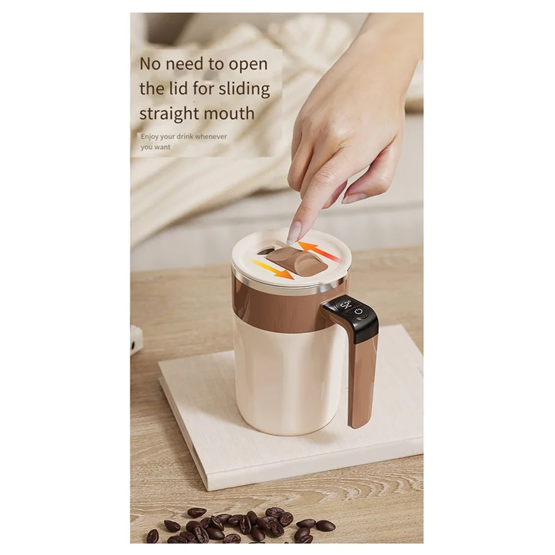 A88X 400ML สมาร์ทผสมถ้วยจอแสดงผลอุณหภูมิ LED ถ้วยกาแฟ 316 สแตนเลสสตีลอุณหภูมิแม่เหล็กกาแฟกวนแก้ว