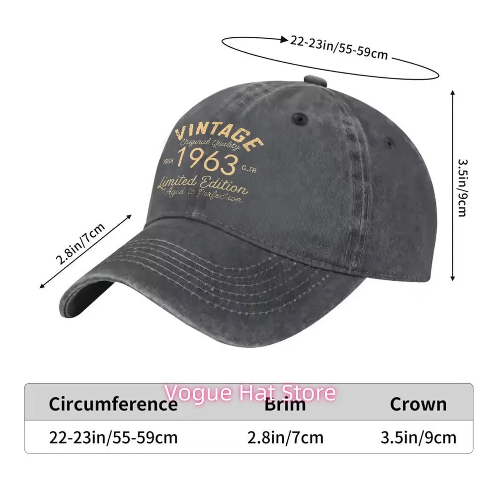 Exquisite Vintage Element 1963 Born Washed Baseball Cap Adjustable Buckle Design Lightweight Breathable All-Season Unisex Suitab