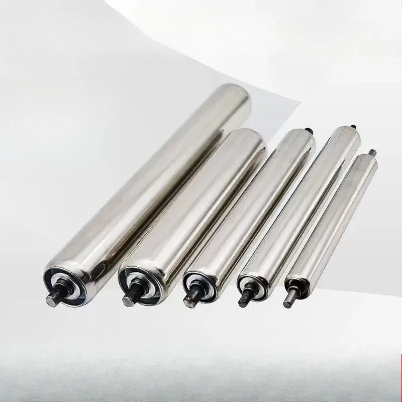 Stainless steel unpowered idler roller assembly line conveyor belt leader/follower moving roller roller light wear resistance