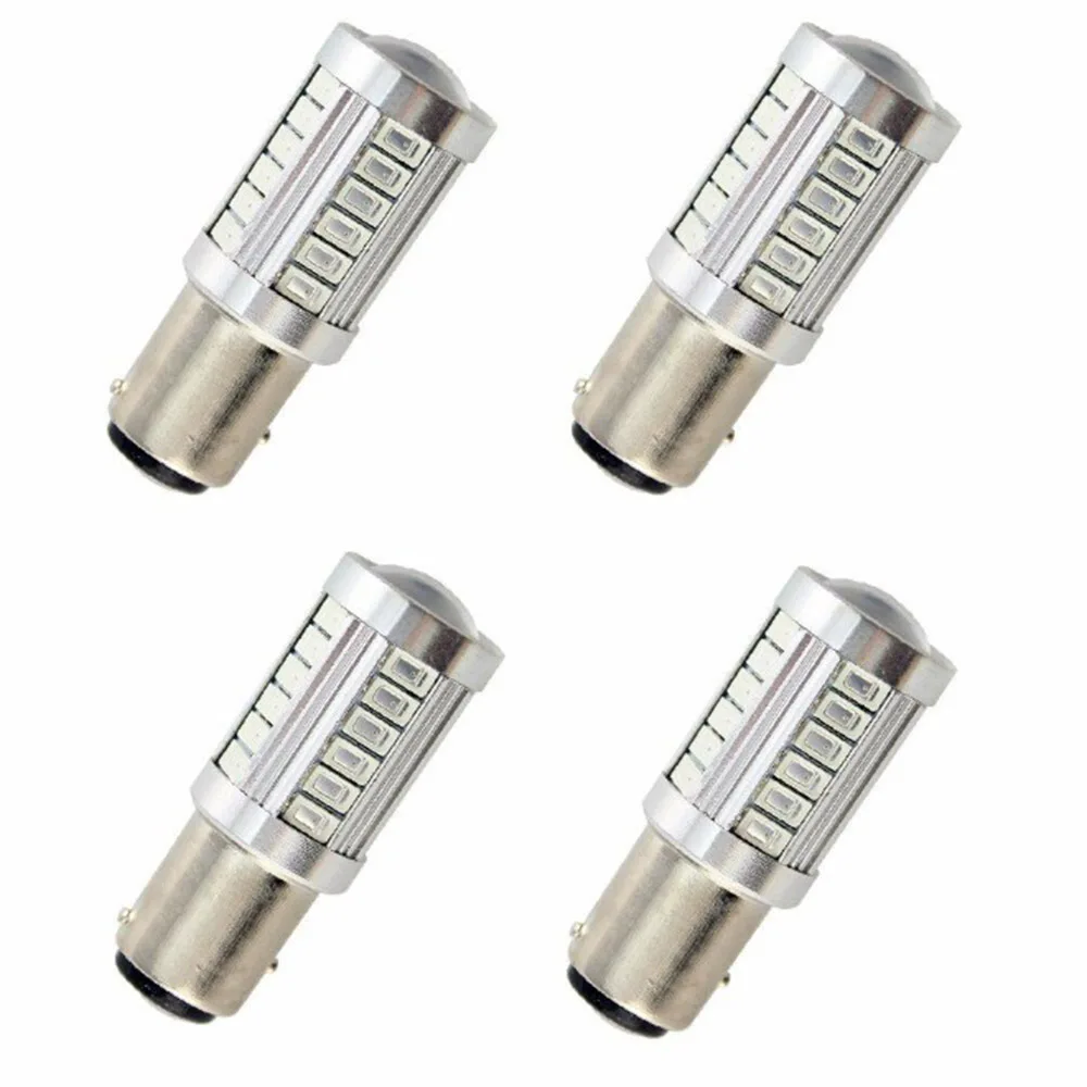 Auto Light Bulb DRL 1157 BAY15D P21/5W 5630 Red 33LED Canbus Rear Brake Super Bright 4pcs Exterior Parts Lamps