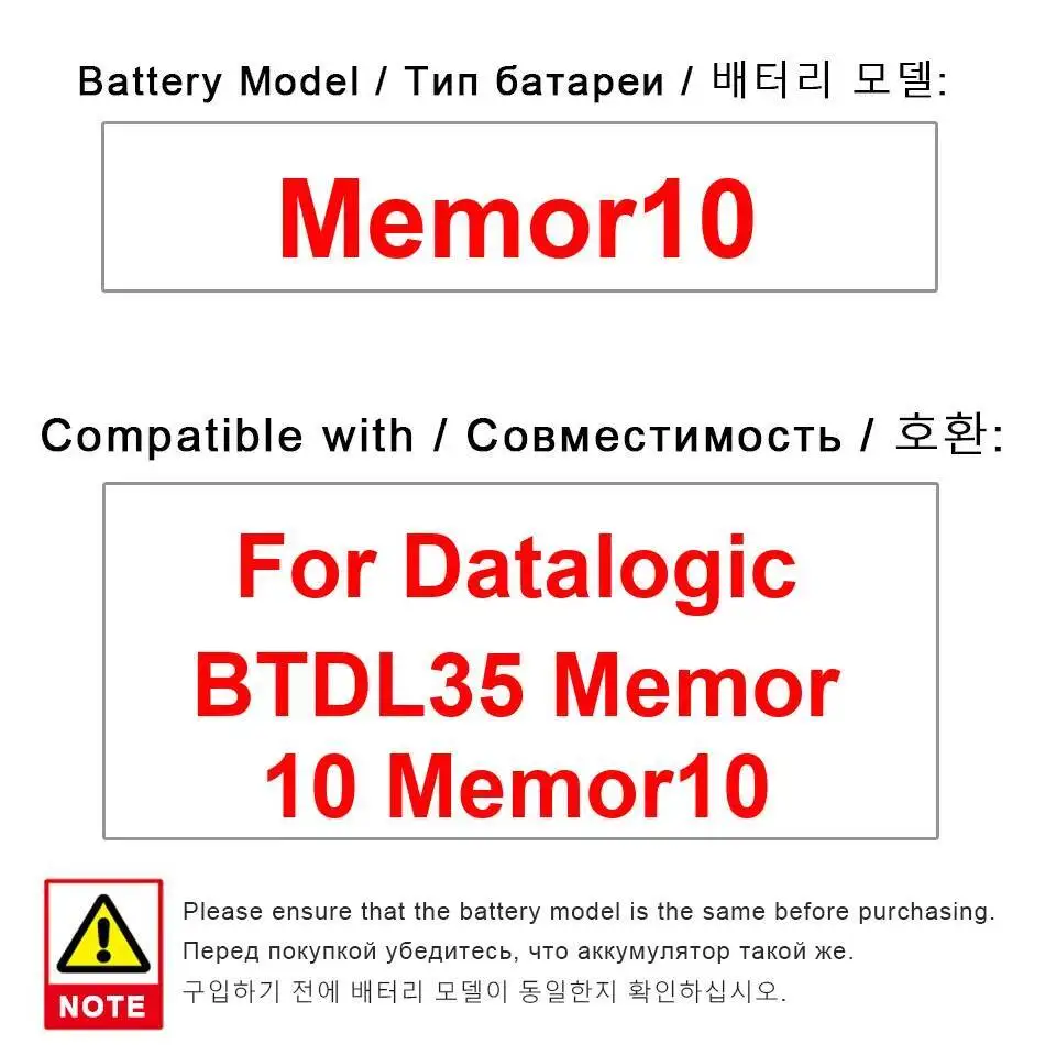 

High Capacity For Datalogic BTDL35 Memor 10 Memor10 Good Low-Temperature Performance 4100Mah Barcode Scanning Device Battery