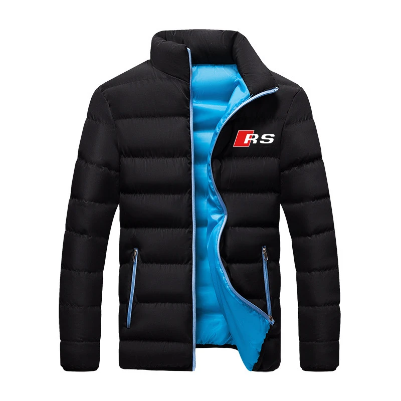 2025 Autumn Selling Audi-RS England style Print Solid Color Cotton Men Long Sleeve Popular Jacket Zip Comfortable Down Jacket