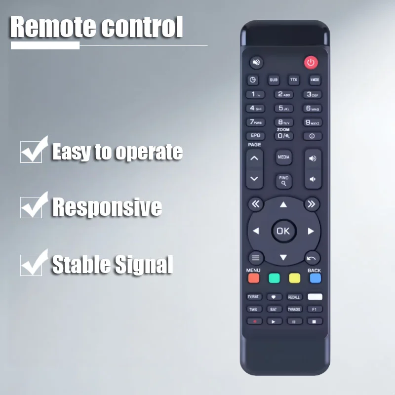 

Remote Control A6N Compatible with Amiko Set-Top Box HD8155 HD8265+ HD265 LX800 - Spare Parts for A6 A6N MAX A9 A11 RED A9