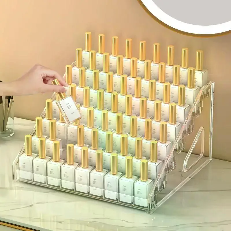 1Pcs 3/5/7 Layer Transparent Step Display Shelf Multi-Functional Polypropylene Organizer & Showcase Stand