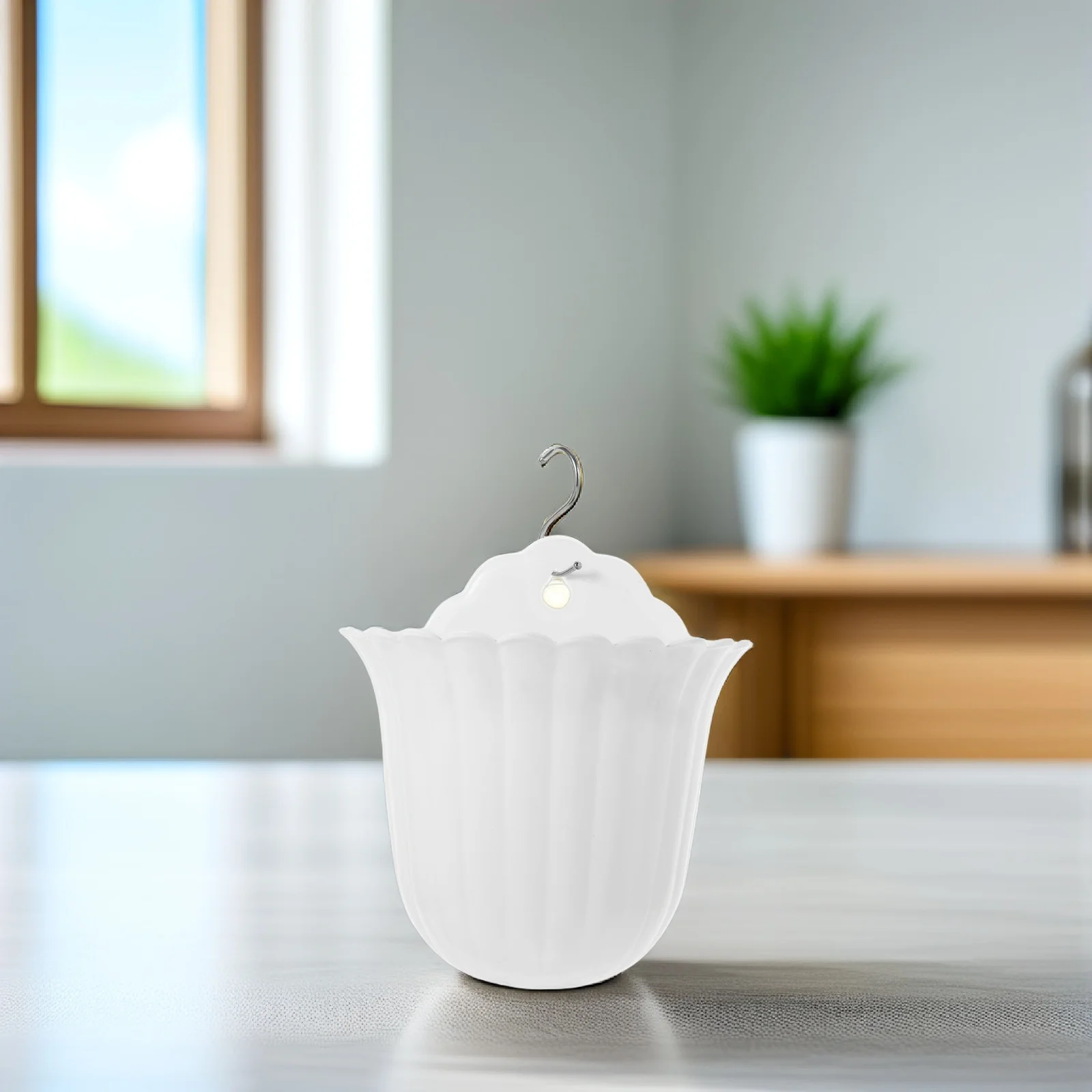 

2pcs Wall Planter White Minimalist Style Hanging Planter with Hole for Succulents Cactus Herbs Flower Decor