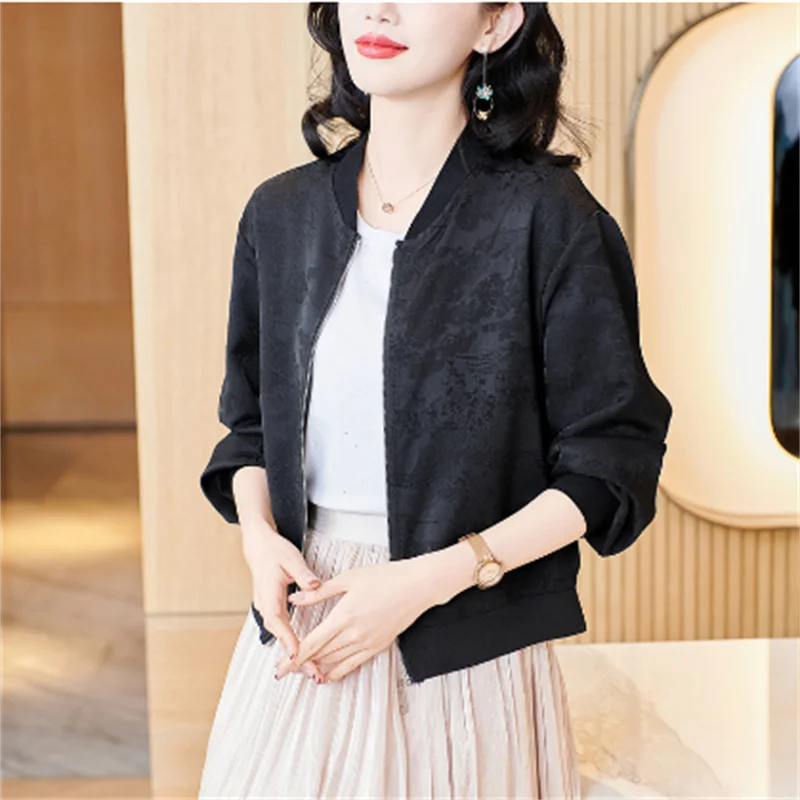 

Jacquard Jackets For Women Short Coats High-end Casual Outwear Loose Outer Clothing Coat Spring Autumn Woman Jacket JJ741
