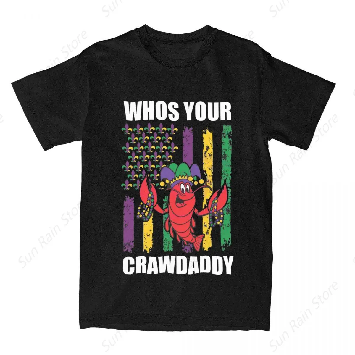 Men Women's Funny Mardi Gras Shirts Apparel Novelty Crawdaddy Crawfish Jester Beads T Shirt Tee Clothing New Arrival