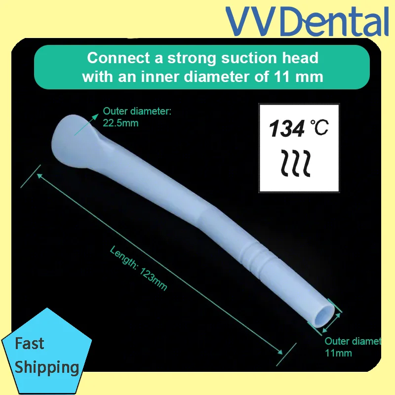 VVDental Multi Size Dental Duckbill Suction Pipe High Temperature Sterilizable Aspiration Tip for Saliva Blood Debris Removal