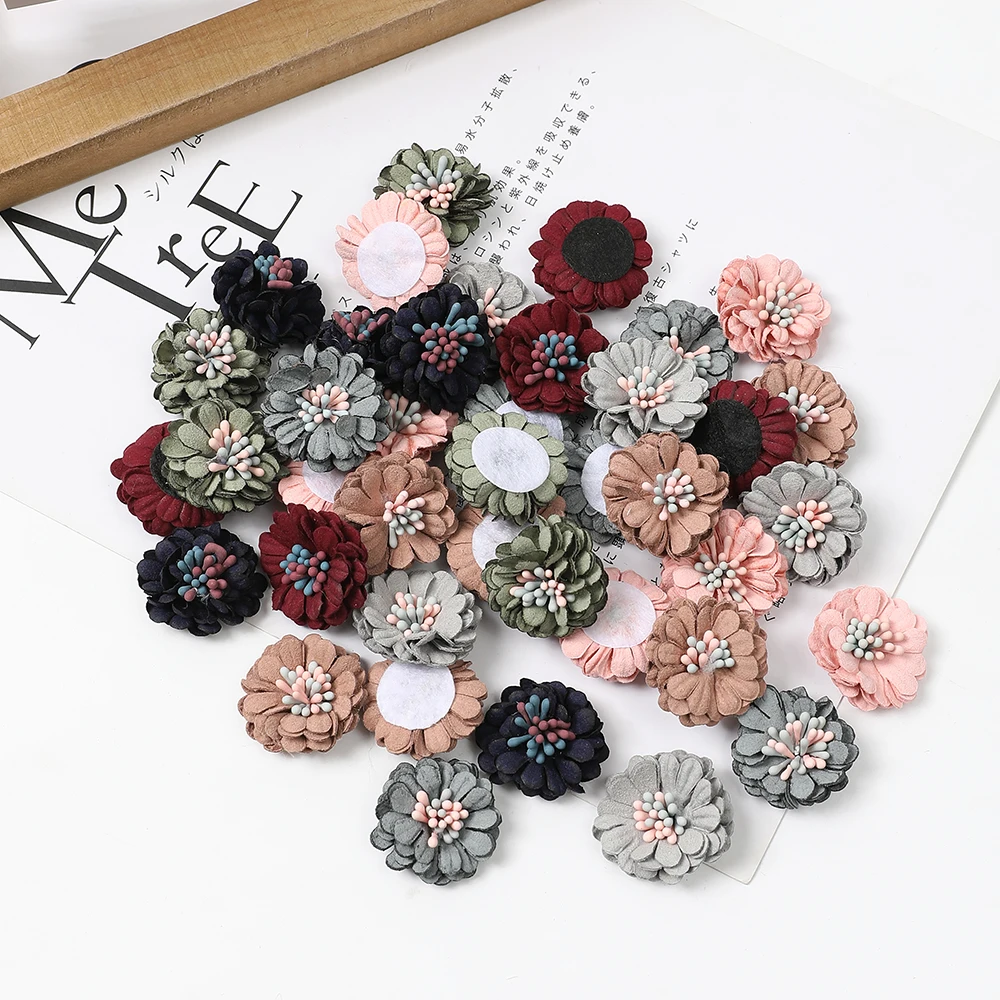 5Pcs 3cm Rose Flowers Head Artificial Flowers Wedding Decoration Party Home Decor DIY Wreath Scrapbook Gift Craft Fake Flowers