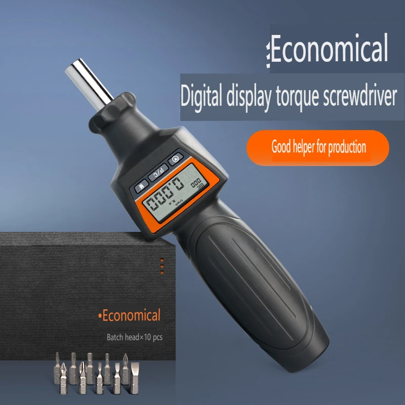 SNS-8N.m Digital Torque Screwdriver Kit LCD Display Reversible Torque Wrench Data Storage in Peak Mode with 10pcs Bits