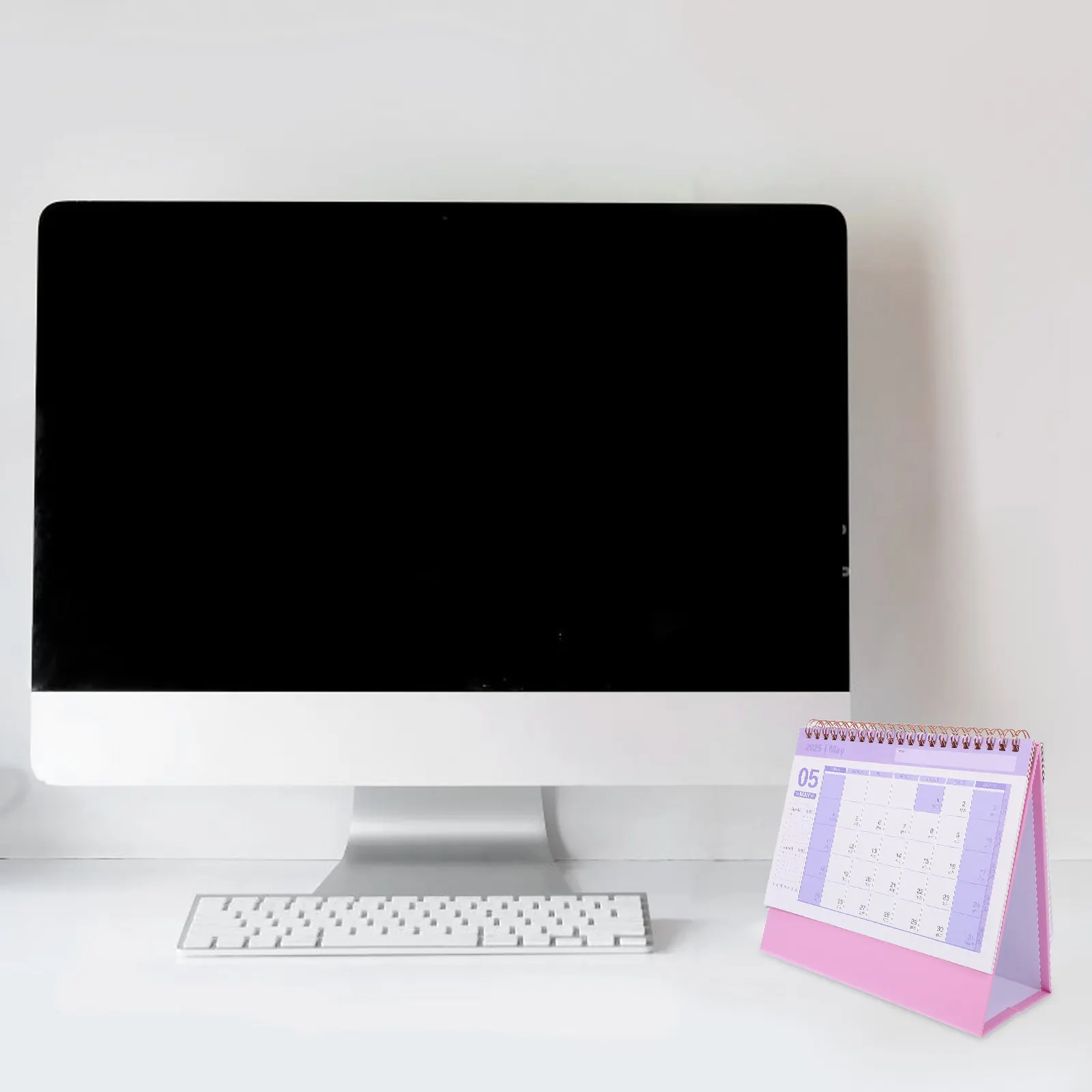 

2025 Mini Desk Calendar Mid-2024 to End of 2025 Dual-Wire Bound Paper Desktop Calendar for Office Home School Business Daily