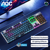 AOC Mechanical Keyboard Metal Panel Blue Black Brown Switch Wired Keyboard Gaming Full Key Game Metal Keyboard 갈축 키보드 клавиатура