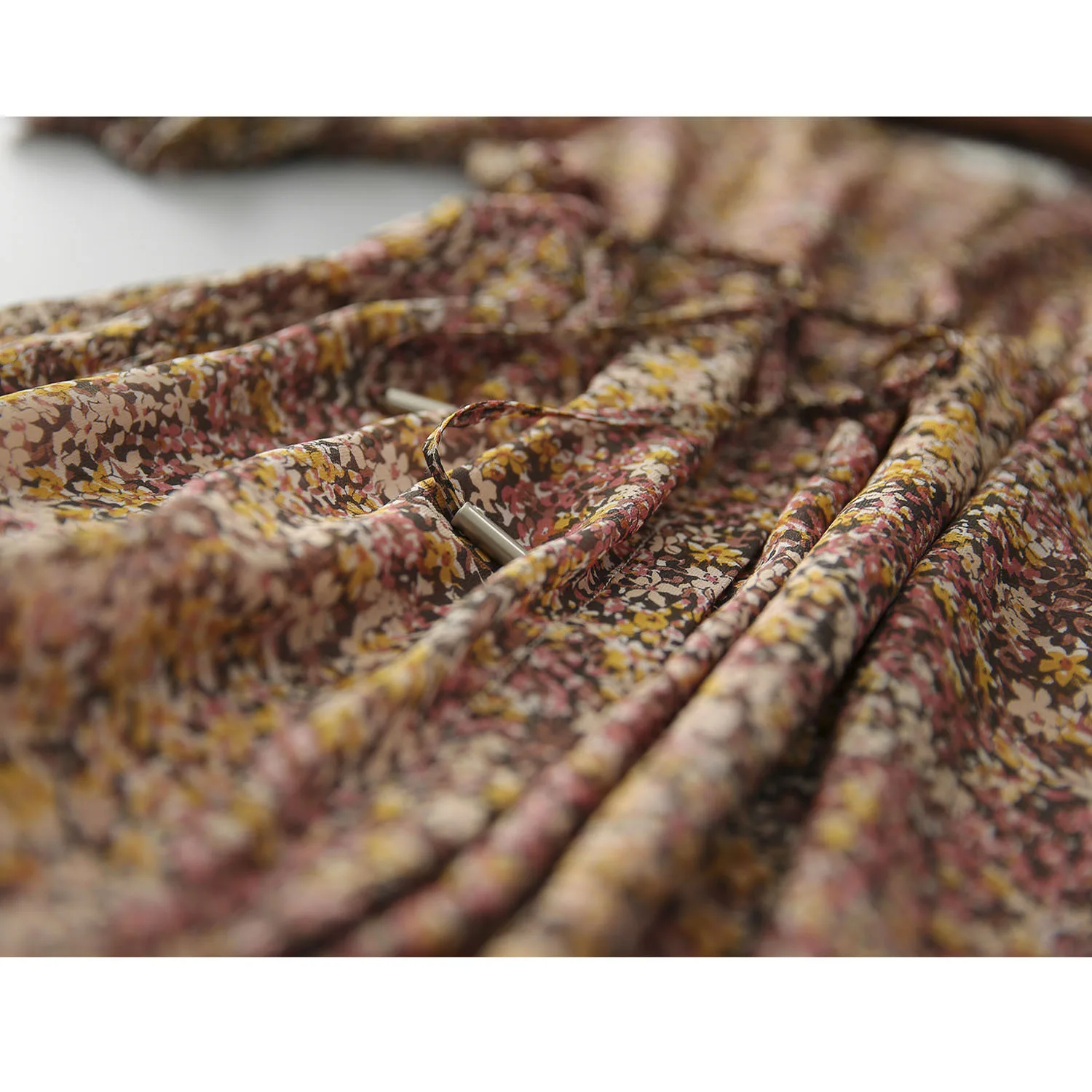 جودة عالية الحرير الحلو فستان زهري قميص الدانتيل متابعة الرباط الصيف النمط الفرنسي المرأة #3