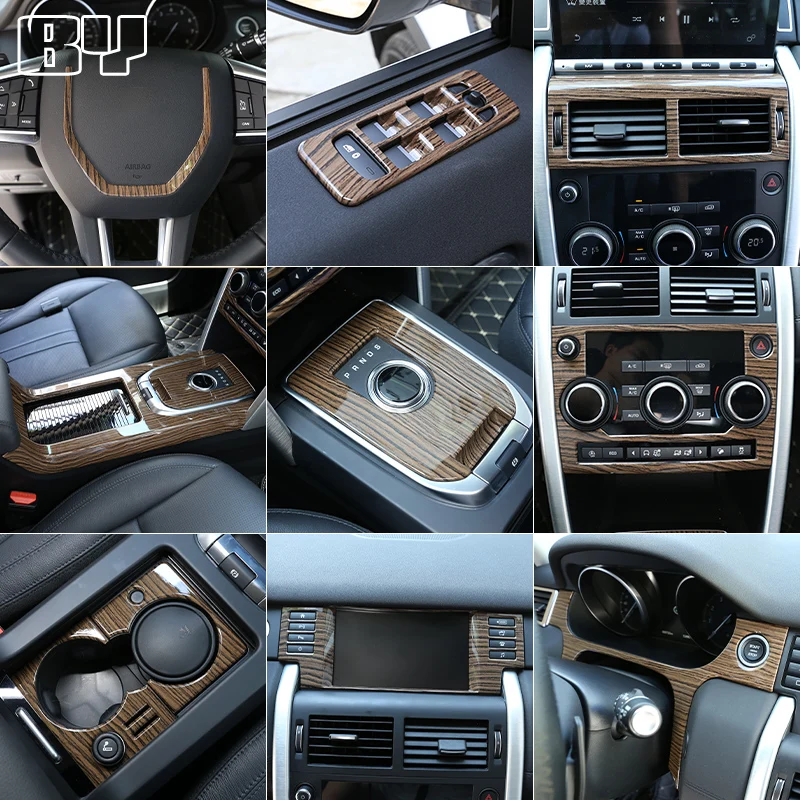 

Sands Wood Grain Style For Land Rover Discovery Sport 2015-2018 ABS Plastic Car Interior Molding Trim Kit Accessories