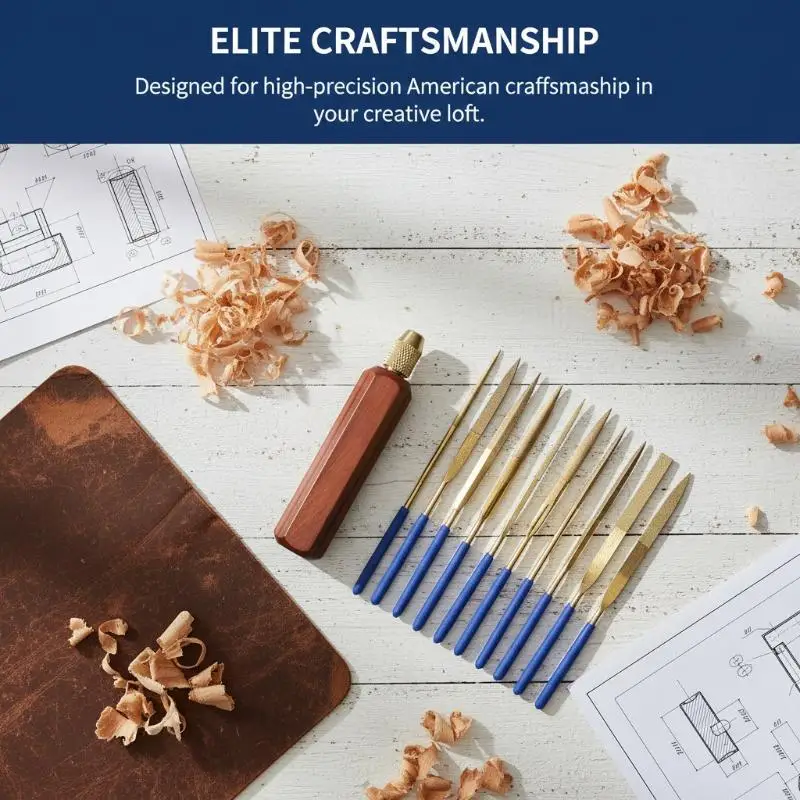【YA】Wood File Handle Wooden Handles With Brass Collet Chuck For Small Files Accessories DIY Metal And Jade Polishing