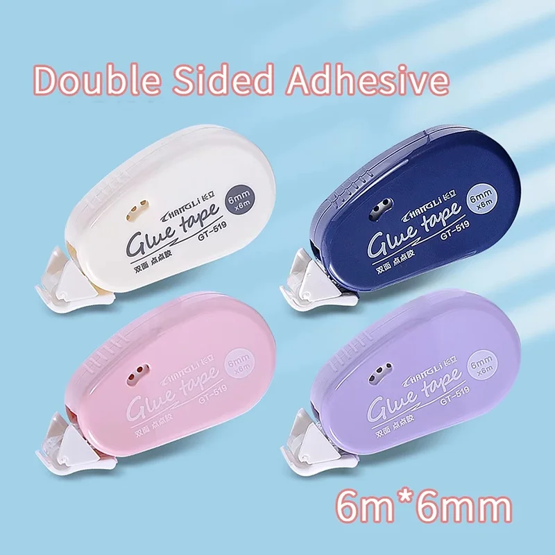 Cinta adhesiva de doble cara para álbumes de recortes, cinta adhesiva transparente resistente y duradera para fotos, papelería escolar