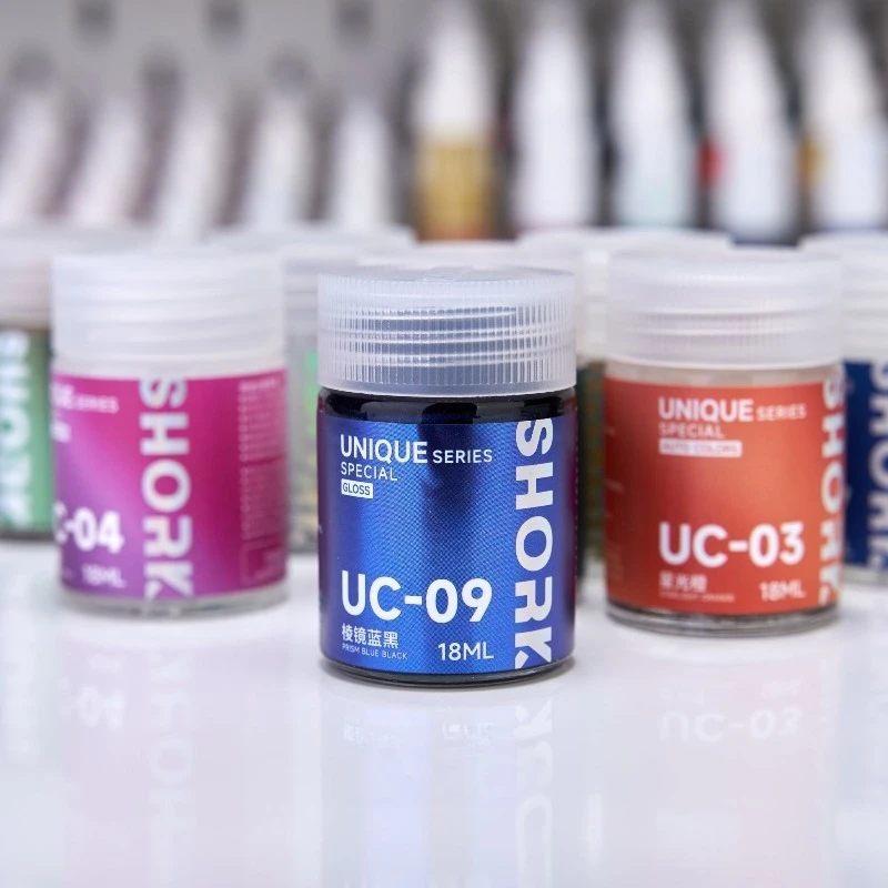 SHORK UC Series Super Chameleon Pre-Mixed Lacquer Paint Prism Metallic Pigment 18ml for Car Model Figure Airbrush Hobby Painting