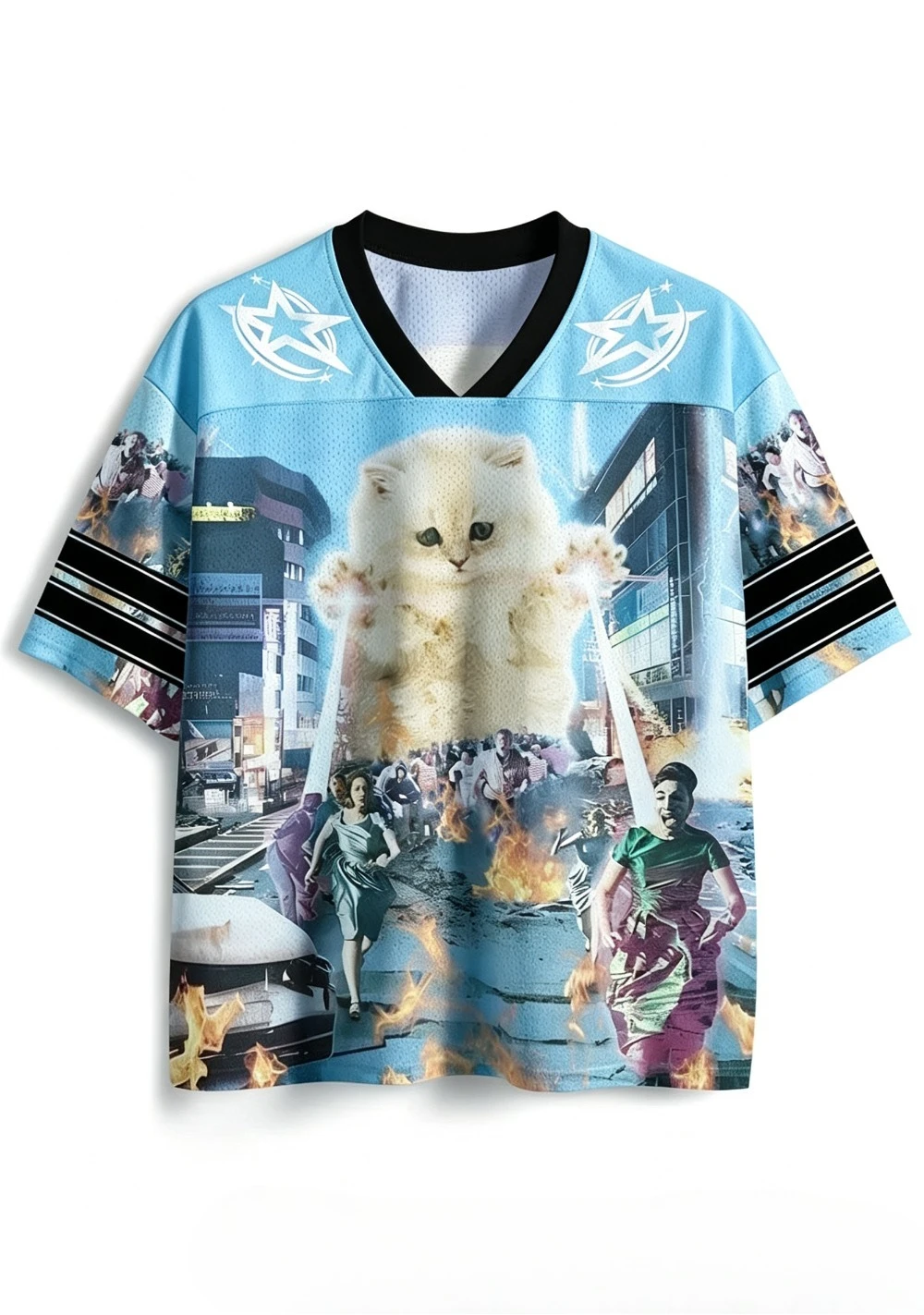 Harajuku Lustiges Katzen-Tier-Motiv 3D-Druck Atmungsaktives Schnelltrocknendes T-Shirt für Männer und Frauen Outdoor Freizeit Sport Streetwear Eltern-Kind-Kleidung – Detail 5
