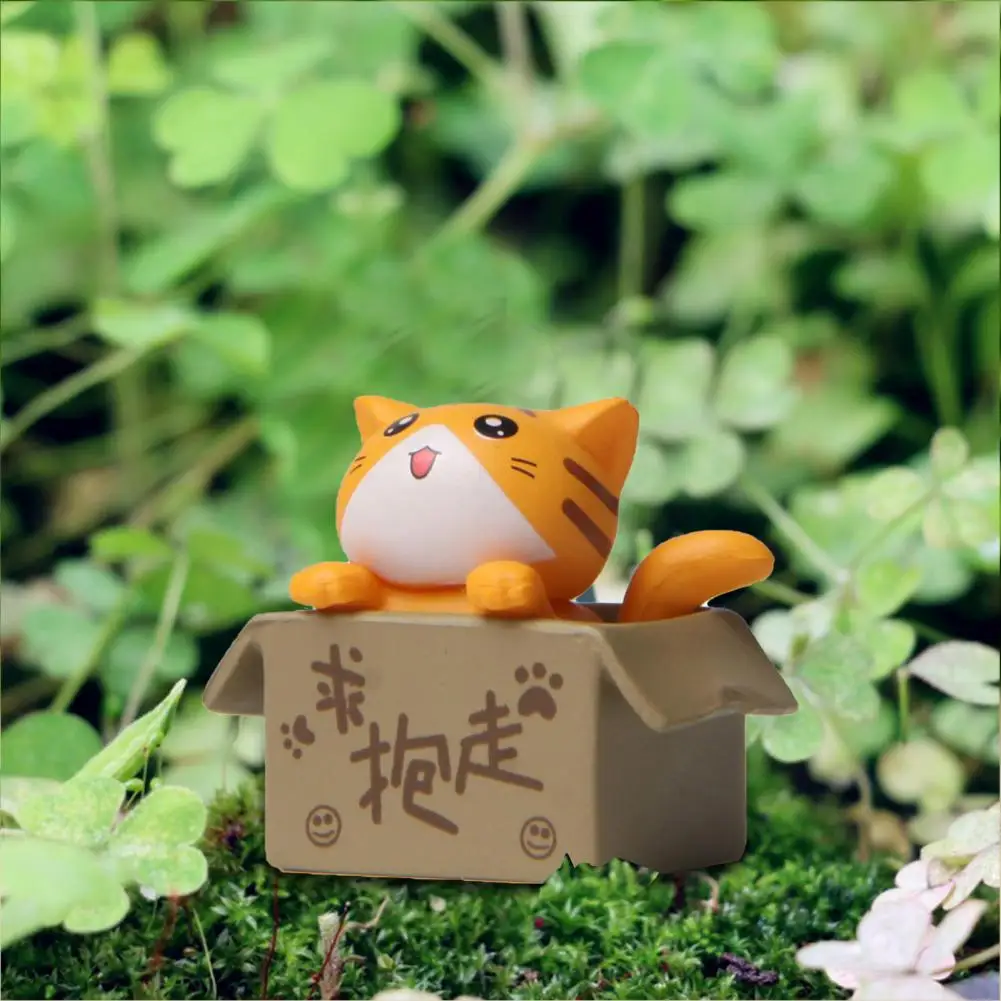 Kawaii Mini Cat Ornament Garden Kitten Statue Cartoon Animal Doll Model Decoration Micro Landscape Cat Miniature Figurines Gift