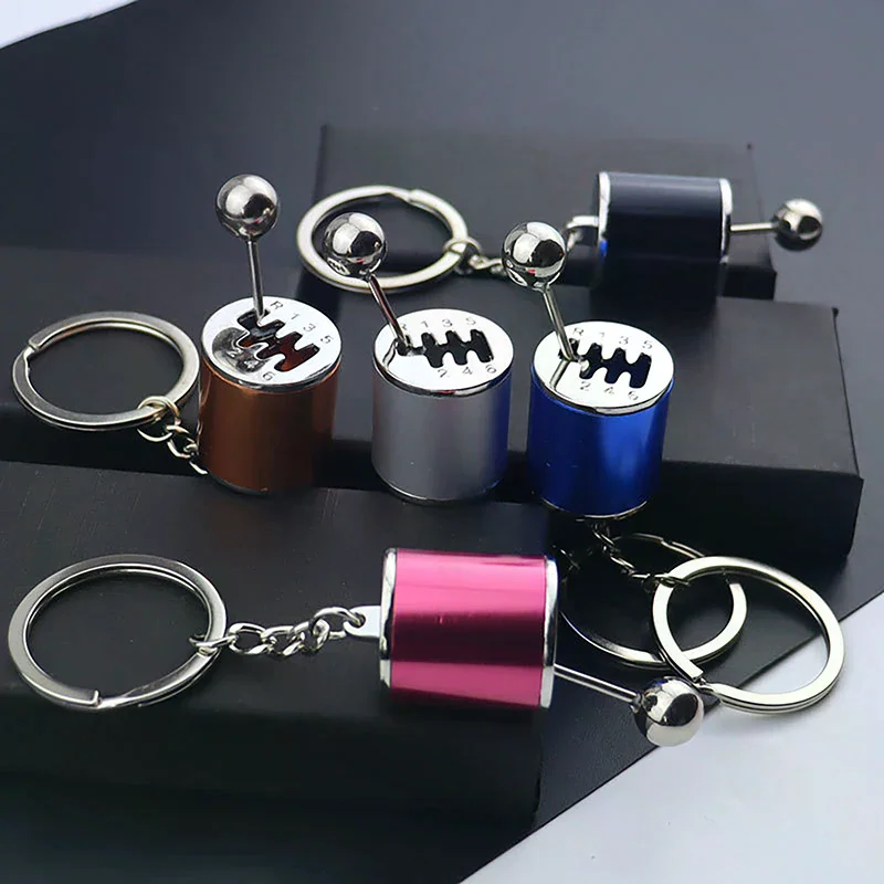 Car Speed Gearbox Gear Head Keychain 6 Speed Manual Car Styling Keyring Chain Simulation Auto Parts Model Pendant for Gift