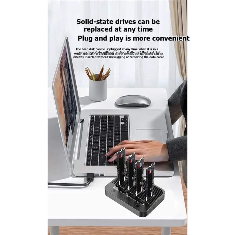 【Price Drop !!】4 Bay M.2 SSD Docking Station 10Gbps For PC Laptop Expansion