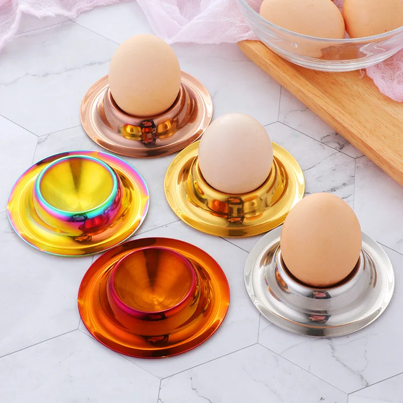 

Creative Stainless Steel Round Egg Holder,Egg Holder Tray,Round Egg Cup Stand,Sauce Dish,Hotel Restaurant Food Storage Holder