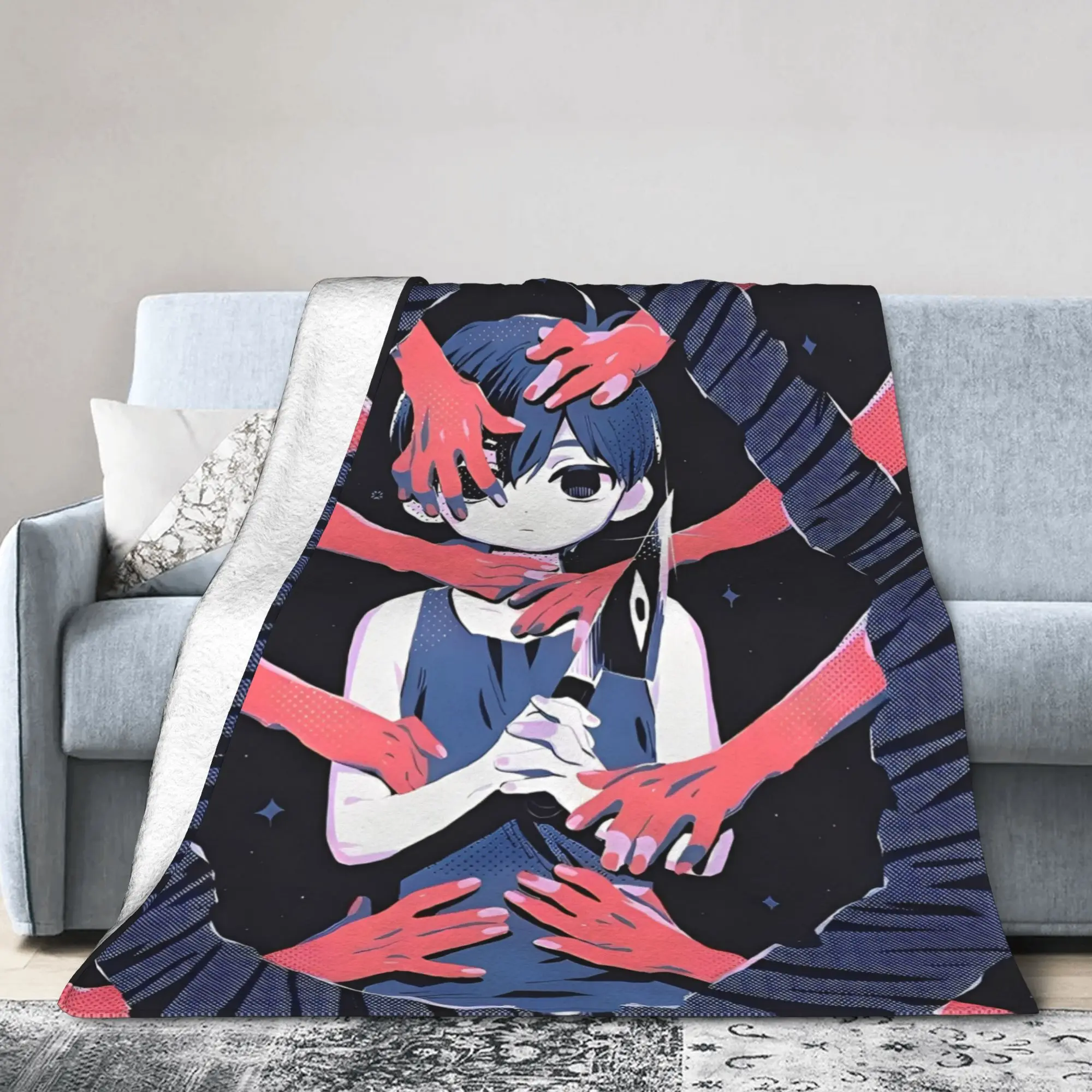 Anime Omori Game Blanket Quality Soft Warm  Throw Blanket Winter Travel Couch Bed Street Trend Bedspread