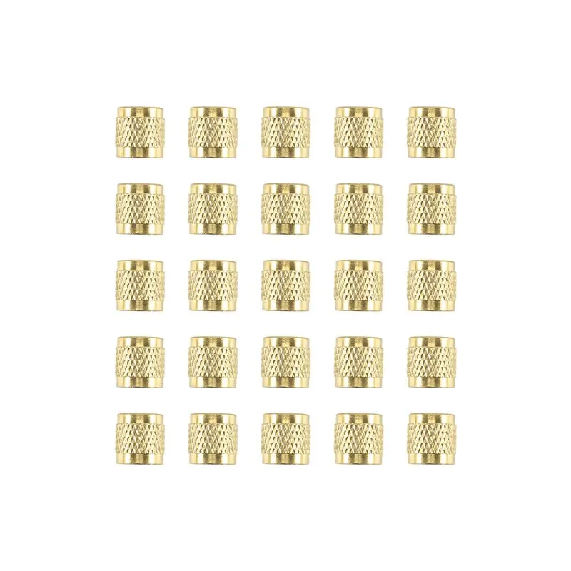 [NEWA76K!】 1/4Inch Flare Cap, Round Brass HVAC Locking Caps, W/Neoprene O-Ring Seal AC Service HVAC Valve Caps, (25 Pcs)