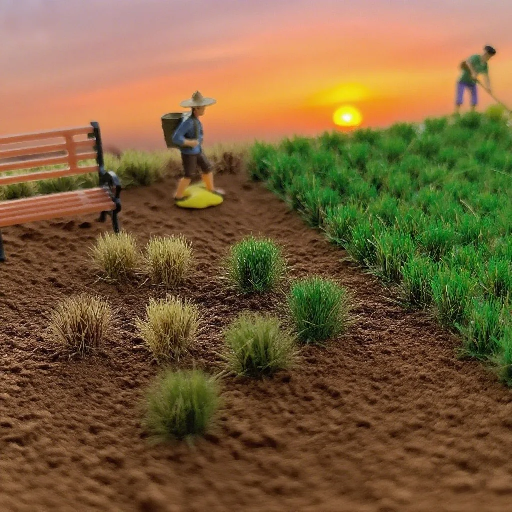 Piante in miniatura realistiche Cluster di erba fai-da-te e kit modello di edificio per scene ferroviarie Diorama militare Paesaggi architettonici