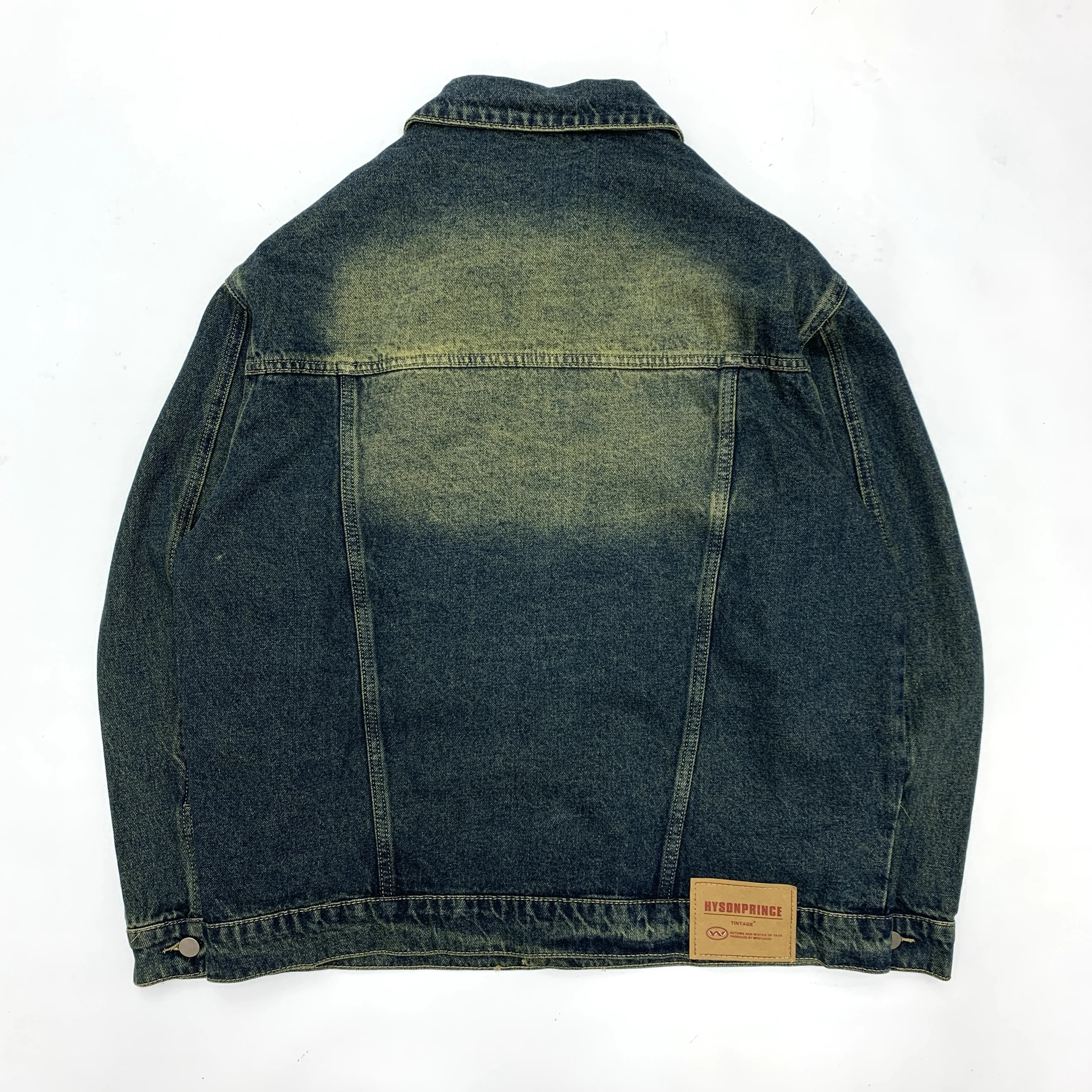 Spring and Autumn New American Retro Heavyweight Denim Cargo Jacket Men's Fashion 100% Cotton Washed Old Loose Leisure Outerwear