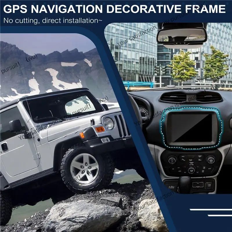 WO-Car Front Navigation GPS Panel Decorative Cover Frame Trim For Jeep Renegade 2018-2023 Interior Accessories