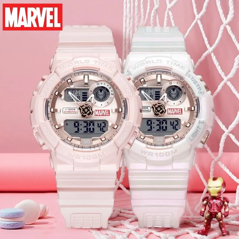 Marvel For Woman Watch Iron Man New Dual Display Sport Quartz Digital Wristwatch Avenger Count Down Chronograph Hourly Chim Girl