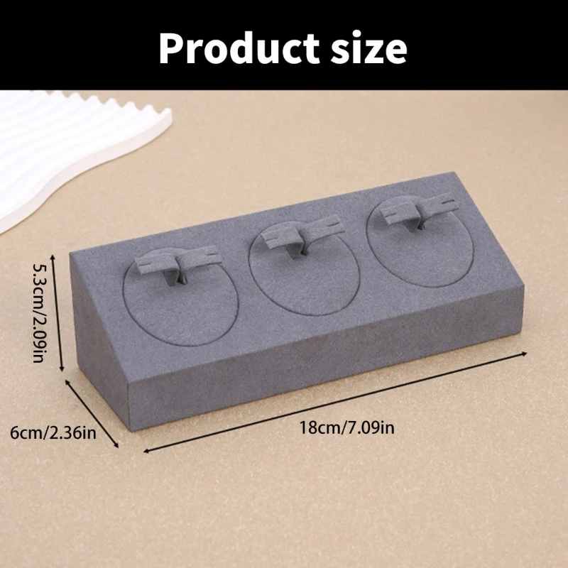 ไมโครไฟเบอร์ที่ใช้งานได้จริงสามตำแหน่งผู้ถือเครื่องประดับจัดเก็บสำหรับแหวนต่างหูและจี้การนำเสนอ