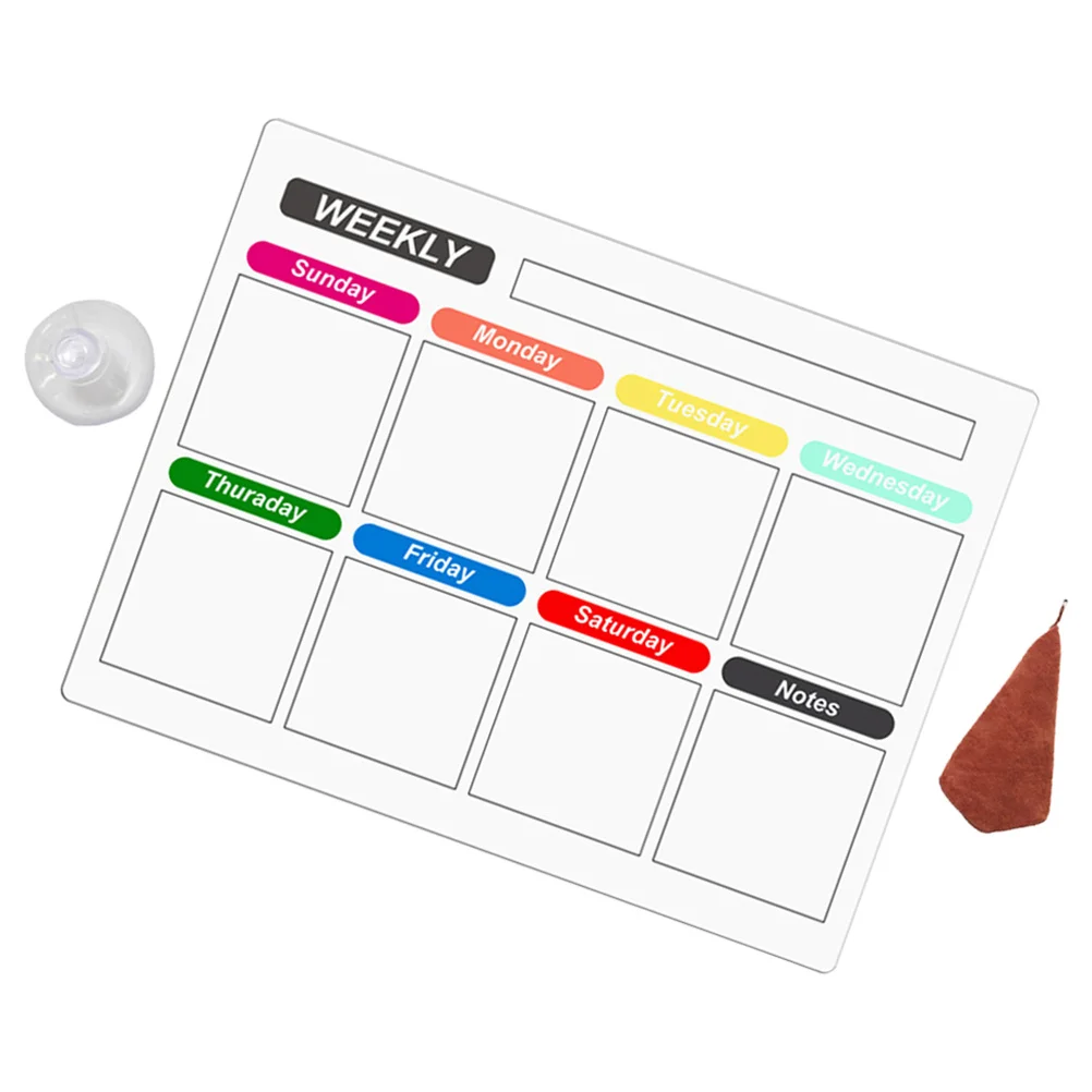 

Magnetic Message Board Calendar Fridge Planning Boards Dry Erase Weekly Planner for Schedule Clear White Refrigerator Schedules