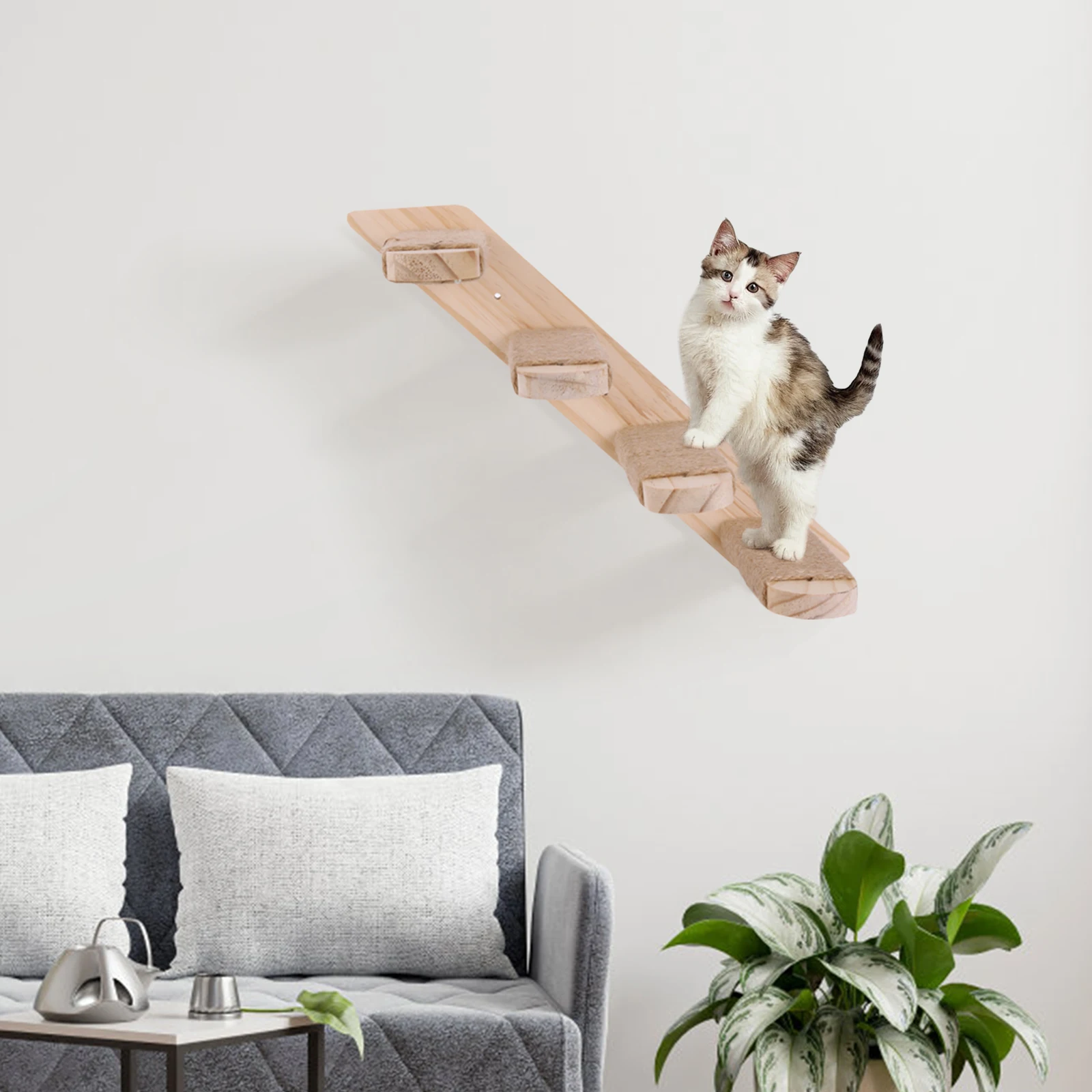 

Cat Climbing Shelf Wall Mounted Cat Wall Shelves Four Step Cat Wall Steps for Cats Perch Shelves