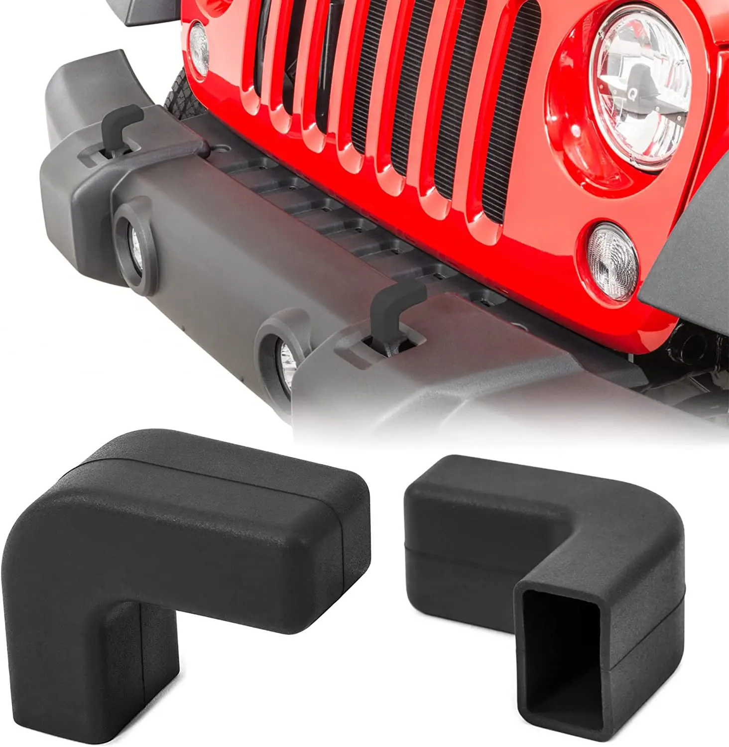 

For Jeep Wrangler JK JL Gladiator JT 2007-2023 Bumper Tow Hool Covers Cap Trailer Ball Cover Tow Bar Cap Hitch Trailer Protect