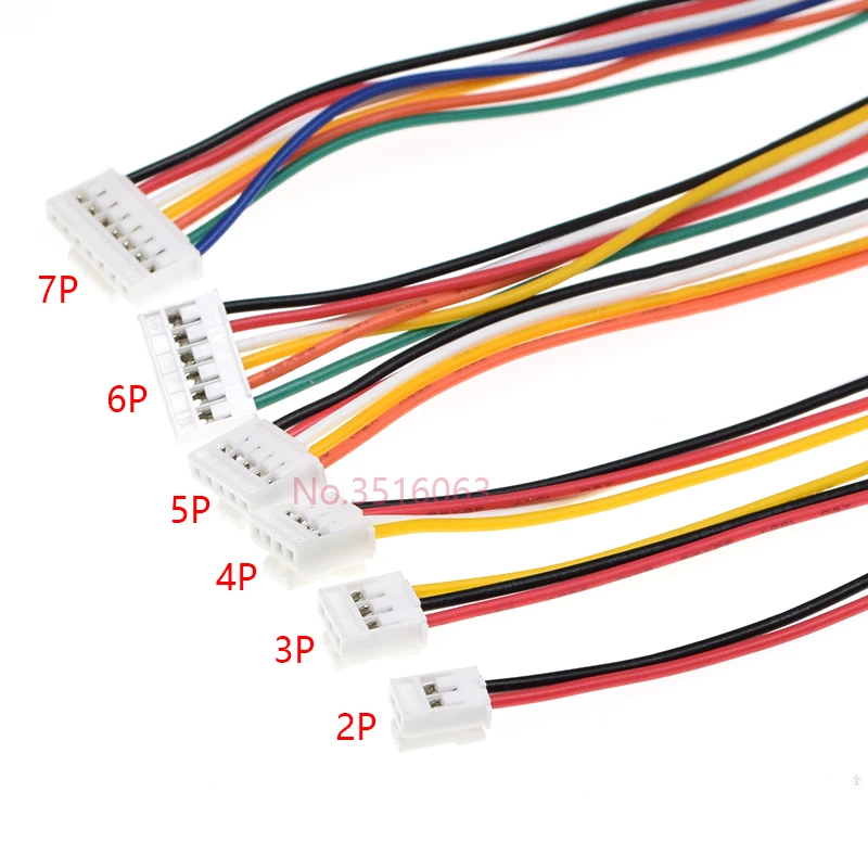 5PCS JST 2mm HY2.0MM Male Plug Connector With Wire Cable 2/3/4/5/6/7/8 Pin 26AWG 2.0/2P/3P/4P/5P/6P/7P/8P Single Header 20CM