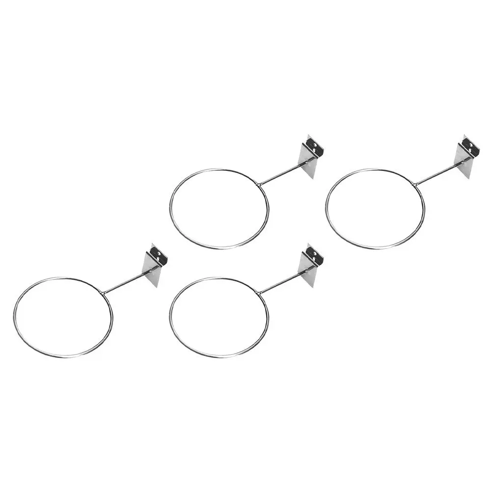 4er-Set robuste Eisen-Basketballhalterungen, kompatibel mit Lamellenwänden, Sportballhalter für Fußball, Volleyball, Sonnenhüte, Van-Hüte