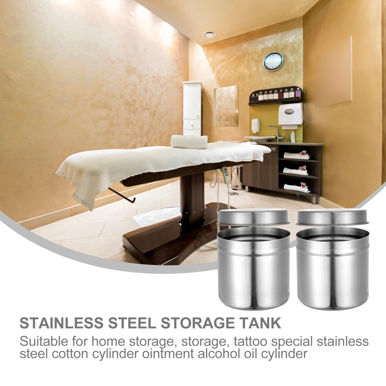 

2pcs Stainless Steel Storage Can Sealed Container for Oil Seasoning Medicine Home Storage Cylinder Can Dustproof Insect-Proof