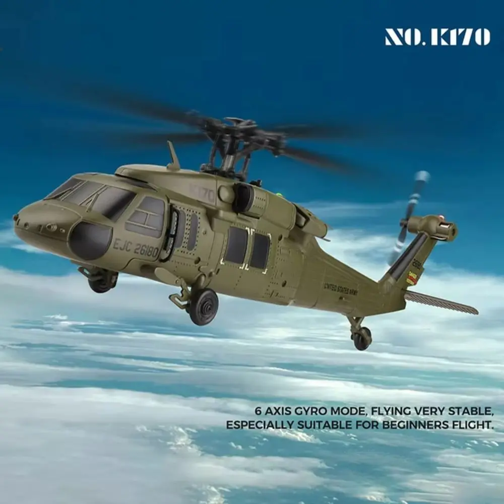 Plástico k170 rc helicóptero 4.0ch carregamento usb helicóptero voador brinquedo verde recarregável avião de controle remoto presentes do dia das crianças