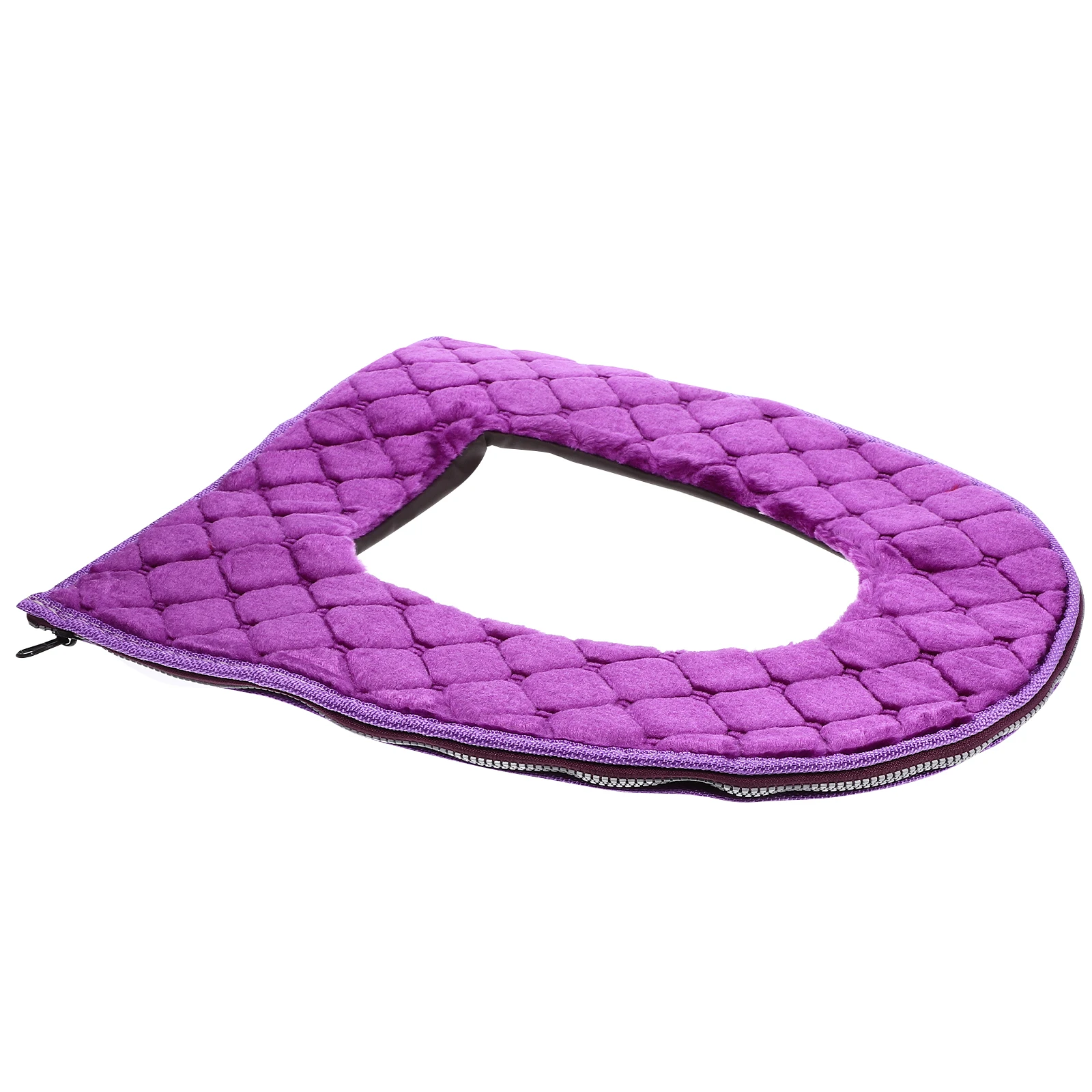 

Toilet Seat Cover Warm Cushion Zipper Reusable Bathroom Winter Black Round Fits Most Chic Design Portable Washable Gift