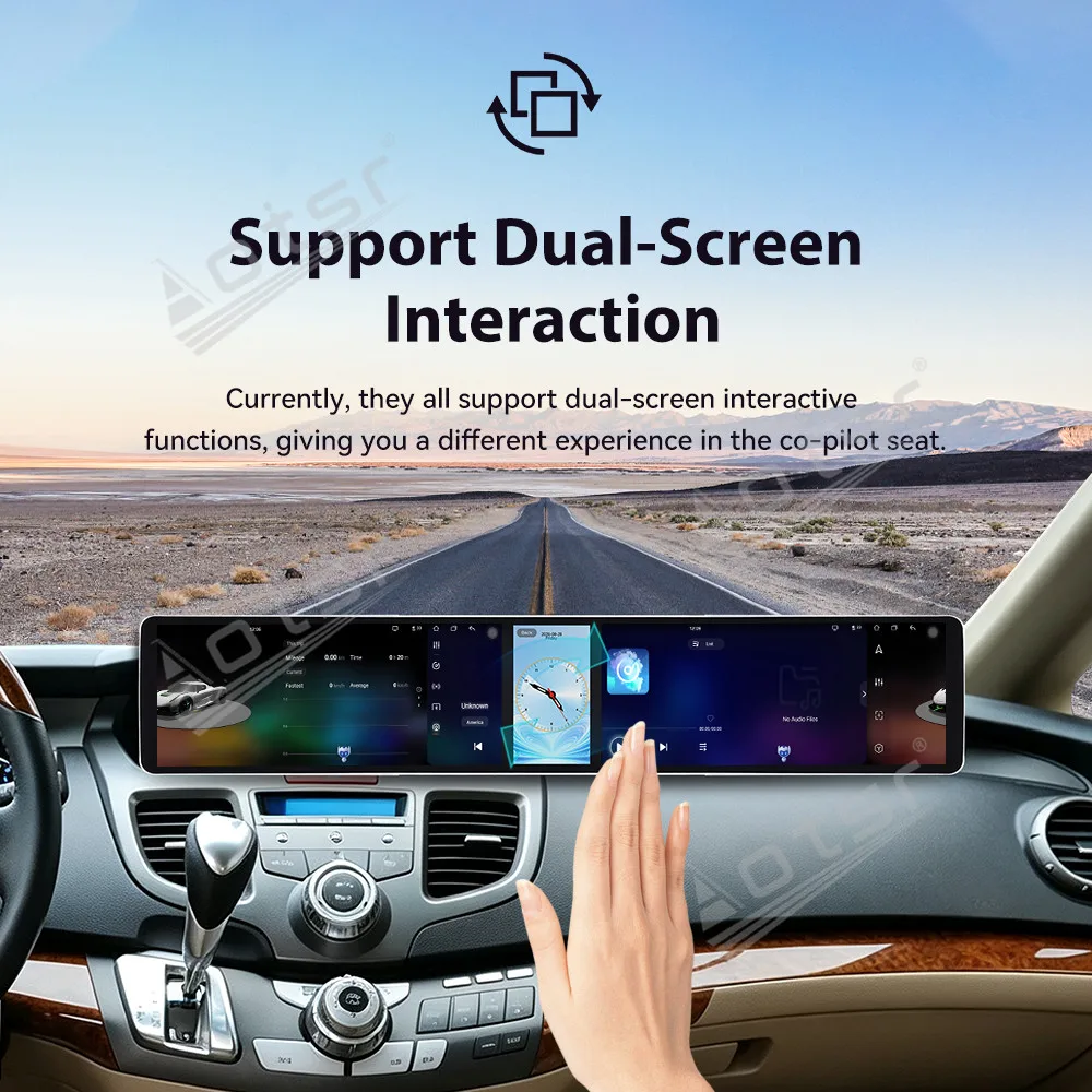 Dual 12.3 ” Triple Screen Android 15 Carplay For Honda Odyssey 2005–2010 ModelsGps Navigation Car Radio HD Touch Screen Stereo